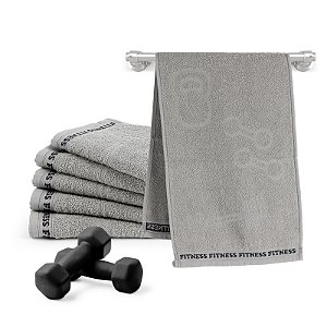 KIT TOALHA FITNESS 6 PEÇAS - Cor:Grafite
