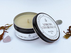 Vela Aromática | Maresia e Chá Branco | Lata | Cera Vegetal | Pavio de Algodão