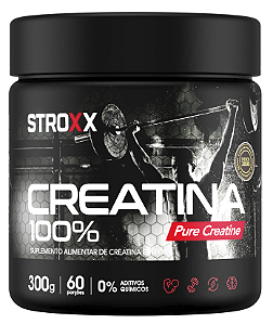 Creatina Monohidratada Pote 300g - 100% pura - Stroxx Suplementos