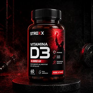 STROXX Vitamina D3 2000UI + K2 (MK-7) | 60 Cápsulas | Imunidade, Saúde Óssea e Desempenho Muscular