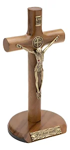 Crucifixo Mesa E Parede Cilíndrico Foi Por Você 17 Cm Marrom