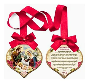 Adorno De Porta Natal Sagrada Familia Avela Mad C/ Fita Vermelha