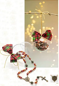 Terço Natalino Sagrada Familia Enfeite Árvore De Natal