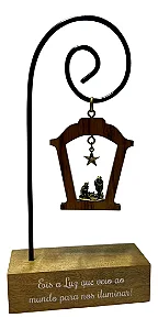 Adorno De Mesa Madeira Jesus Luz Do Mundo Sagrada Familia