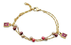 Pulseira Regulável De Madeira 4mm Monograma Coração De Jesus