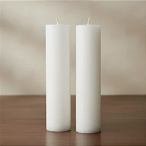 Velas P/ Altar Lisas 7x30 Cm Brancas - 2 Unidades