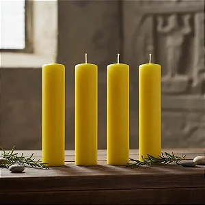Vela Para Altar Lisa 7x30 Cm Amarela - 4 Unidades