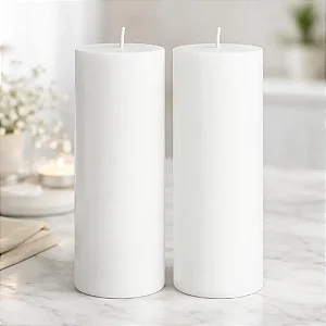 Vela Para Altar Lisa 7x20 Cm Branca - 2 Unidades