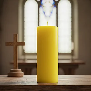 Vela De Altar Litúrgica Igreja 20cm X 7cm Amarela