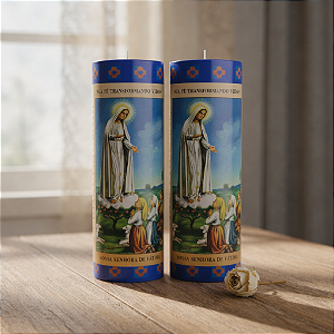 Vela Votiva 272g Nossa Senhora De Fátima - 02 Unidades