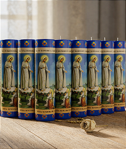 Vela Votiva 272g Nossa Senhora De Fátima - 08 Unidades