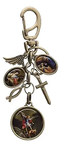 Chaveiro Proteção Dos Três Arcanjos Metal Com Mosquete