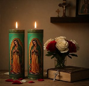 Vela Votiva 272g Nossa Senhora De Guadalupe - 02 Unidades