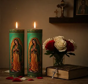 Vela Votiva 272g Nossa Senhora De Guadalupe - 02 Unidades