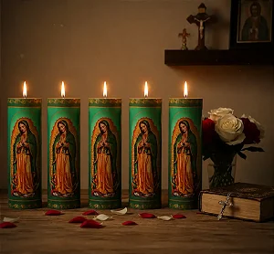 Vela Votiva 272g Nossa Senhora De Guadalupe - 05 Unidades