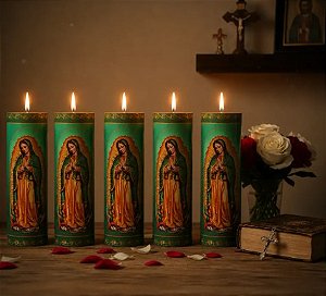 Vela Votiva 272g Nossa Senhora De Guadalupe - 05 Unidades
