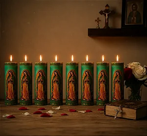 Vela Votiva 272g Nossa Senhora De Guadalupe - 08 Unidades
