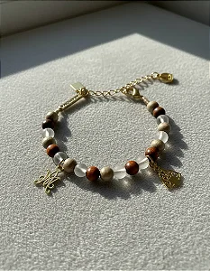 Pulseira Nossa Senhora Aparecida 6mm Pingentes - Canela