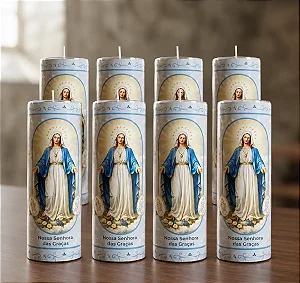 Vela Votiva Nossa Senhora Das Graças 272g - 8 Unidades