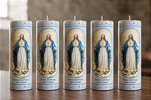 Vela Votiva Nossa Senhora Das Graças 272g - 5 Unidades