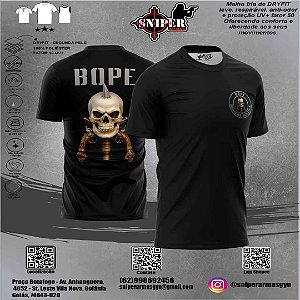 Camiseta Sniper BRASIL BOPE  Caveira Curta Oficial