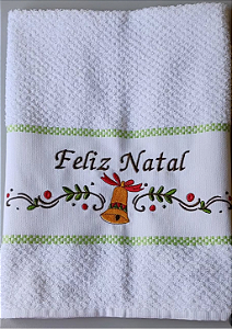 Pano de Prato Felpudo Natalino Dohler e Organdi fino bordado