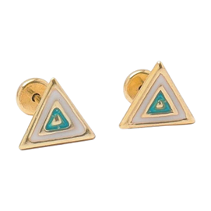 Brinco Baby Triângulo Folheado a Ouro