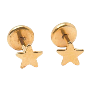 Brinco Baby Estrelinha Mini Folheado a Ouro