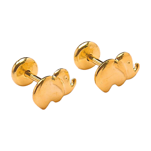 Brinco Baby Elefantinho Folheado a Ouro