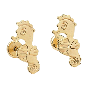Brinco Baby Cavalo Marinho Folheado a Ouro
