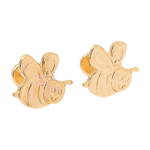 Brinco Baby Abelha Folheado a Ouro