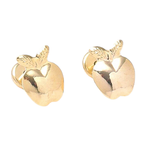 Brinco Baby Maça Folheado a Ouro