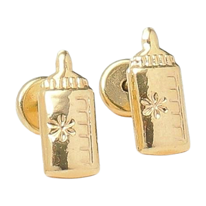 Brinco Baby Mamadeira Folheado a Ouro