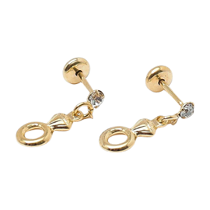 Brinco Baby Anel com Pedra 2,5mm Folheado a Ouro