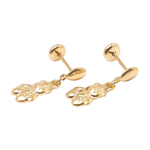 Brinco Infantil Ursinho Folheado a Ouro