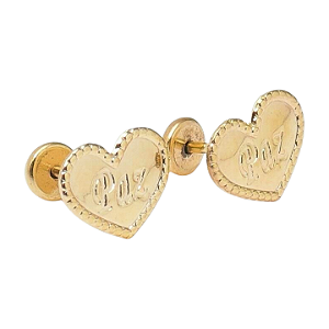 Brinco Coração Paz Folheado a Ouro