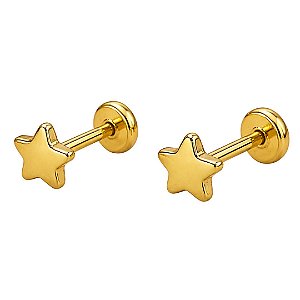 Brinco Estrelinha Mini Folheado a Ouro 18k
