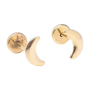 Brinco Meia Lua Fina Folheada a Ouro