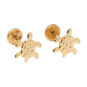 Brinco Tartaruga Folheada a Ouro