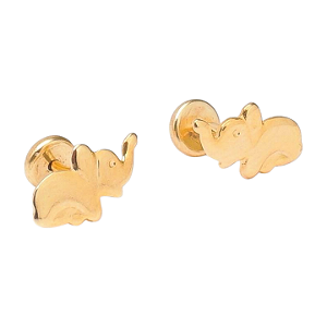 Brinco Elefante com Tromba Folheado a Ouro