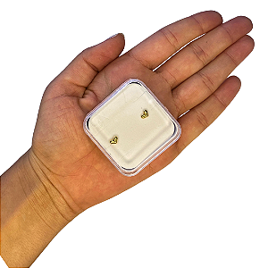 Brinco Baby Coração Mini Gordinho Folheado a Ouro