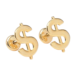 Brinco Cifrão Folheado a Ouro