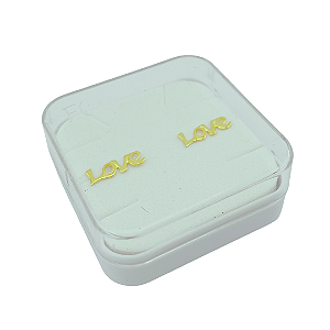 Brinco Infantil Love Folheado a Ouro