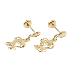 Brinco Infantil Cachorrinho Folheado a Ouro