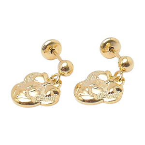 Brinco Ratinha com Bolinha Folheada a Ouro