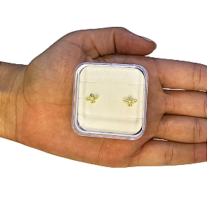 Brinco Baby Pomba da Paz Zircônia Folheado a Ouro