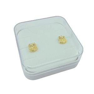 Brinco Baby Coruja Zircônia Folheado a Ouro