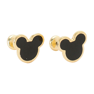 Brinco Baby Ratinho Resina Folheado a Ouro