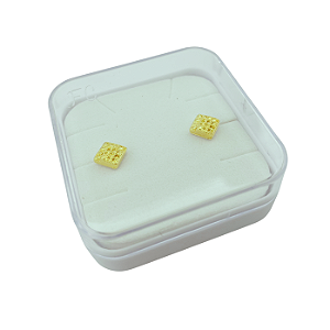 Brinco Baby Quadrado Folheado a Ouro