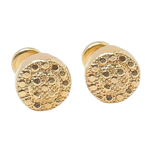 Brinco Baby Redondinho Cracrelado Folheado a Ouro